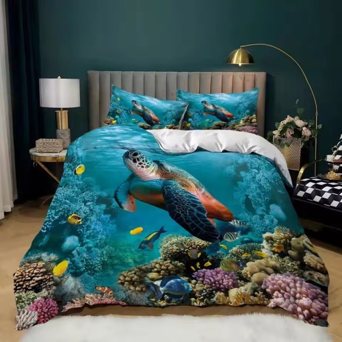 3D Turtle Print Bed Set