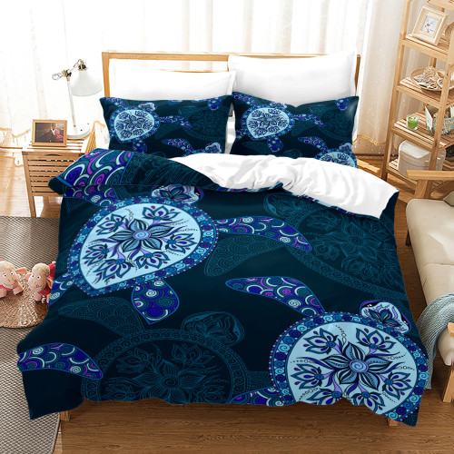 Geometric Turtle Print Bed Set