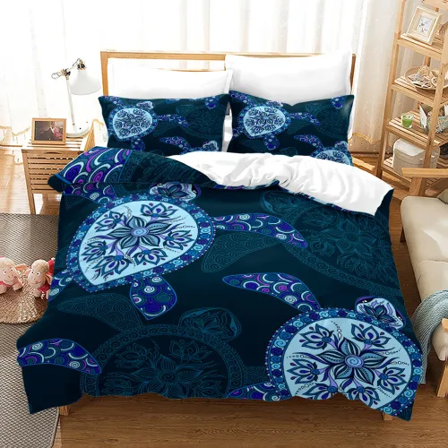 Geometric Turtle Print Bed Set
