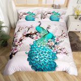 Girls Peacock Print Bed Set
