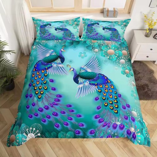 Chinese Style Peacock Bed Set
