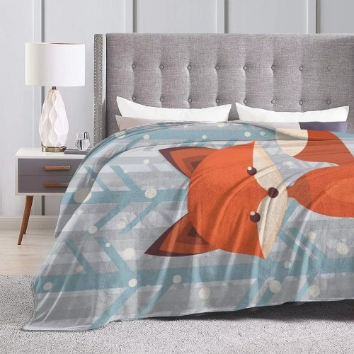 Boys Cartoon Fox Print Blanket