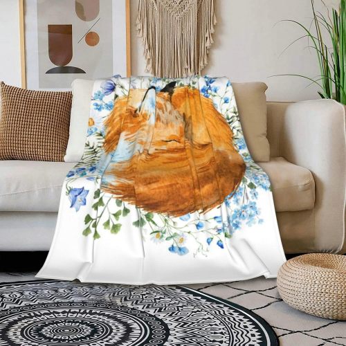 Watercolor Fox Print Blanket