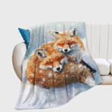 Fox Couples Print Blanket