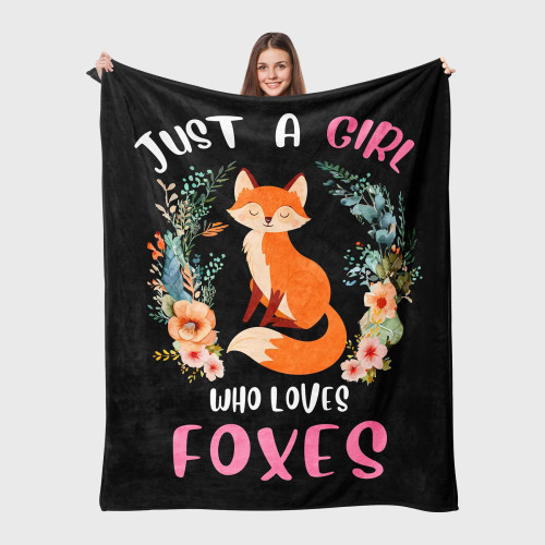 Just A Girl Who Loves Fox Blanket