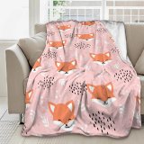 Cartoon Fox Print Blanket