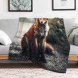 Wild Fox Print Blanket