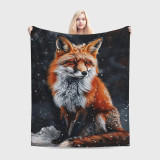 Fox Print Flannel Blanket
