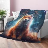 Cosmic Fox Print Blanket