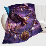 Purple Dreamcatcher Eagle Blanket