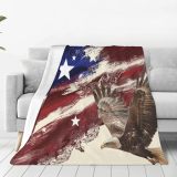 Bald Eagle Flag Printed Blanket