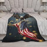 Eagle Catching Flag Throw Blanket
