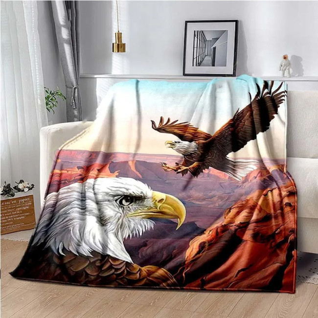 Couch Bald Eagle Printed Blanket