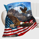 Sofa Bald Eagle Flag Blanket
