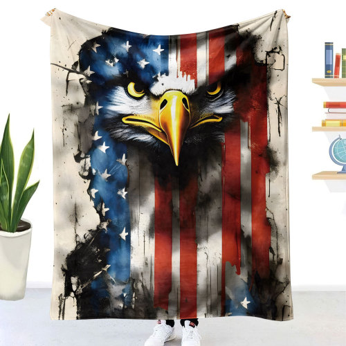 3D Eagle Flag Print Blanket