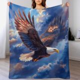 Bald Eagle Flying Blanket