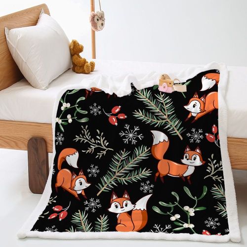 Cartoon Fox Throw Blanket