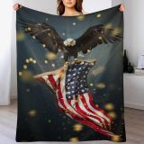 Eagle Catching Flag Throw Blanket