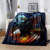 Lightning Bald Eagle Printed Blanket