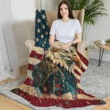 Eagle Soldier Flag Throw Blanket