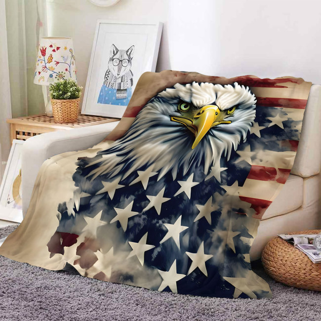 Eagle Flag Printed Blanket