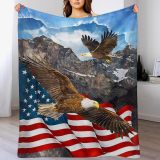 Sofa Bald Eagle Flag Blanket