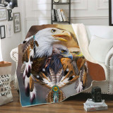 Tribal Eagles Print Blanket