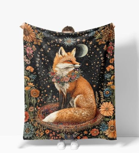Fox Print Fleece Blanket