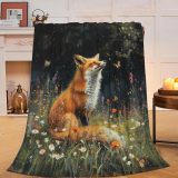 Fox Butterfly Plush Blanket