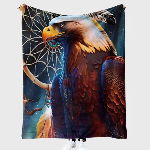 Bald Eagle Dreamcatcher Blanket