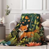 Couch Forest Fox Print Blanket