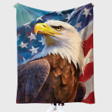 Eagle Flag Flannel Blanket