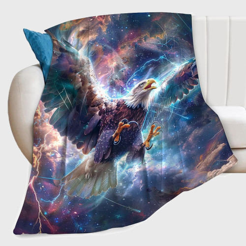 Galaxy Bald Eagle Blanket