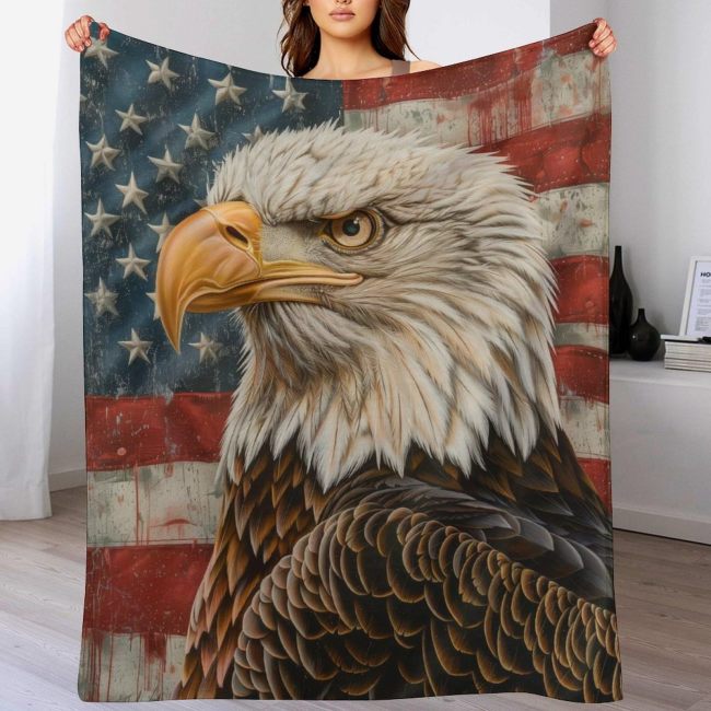 American Eagle Flag Soft Blanket