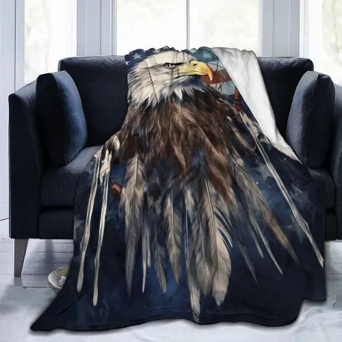 Bald Eagle Dreamcatcher Print Blanket