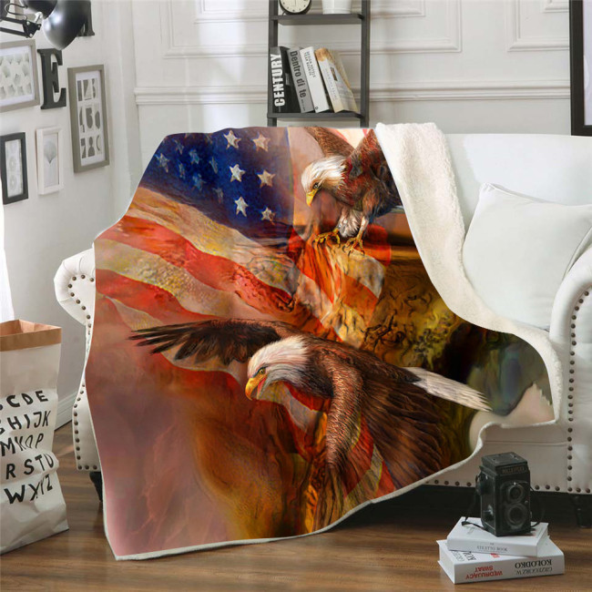 Flag Eagle Blanket