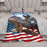 Sofa Bald Eagle Flag Blanket