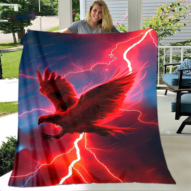 Lightning Bald Eagle Blanket