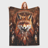 Tribal Fox Fleece Blanket