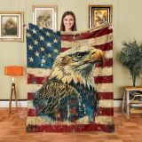 Eagle Soldier Flag Throw Blanket
