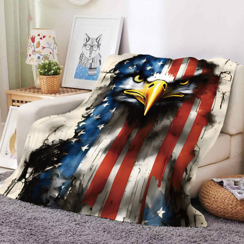 3D Eagle Flag Print Blanket