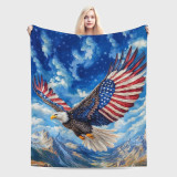 Bald Eagle Print Fleece Blanket