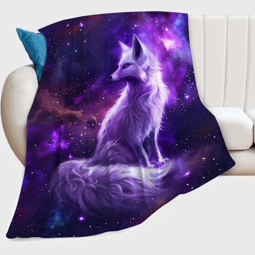 Galaxy Fox Plush Blanket