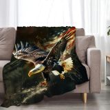 Bald Eagle Flag Flannel Blanket