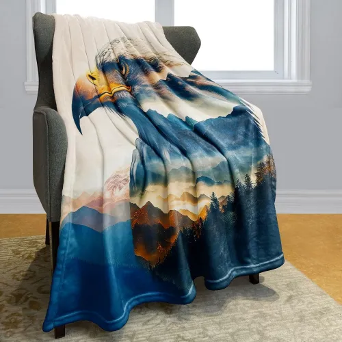 Cozy Eagle Print Blanket