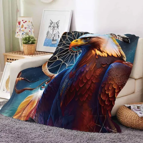 Bald Eagle Dreamcatcher Blanket