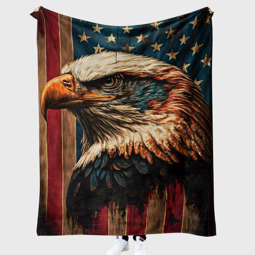Vintage Eagle Flag Blanket
