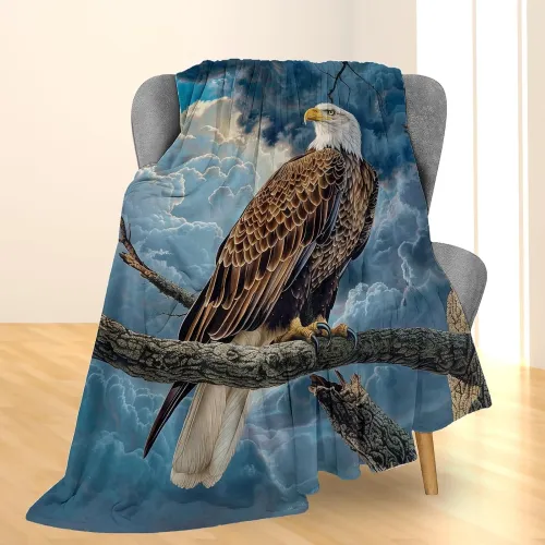 Wild Bald Eagle Print Blanket