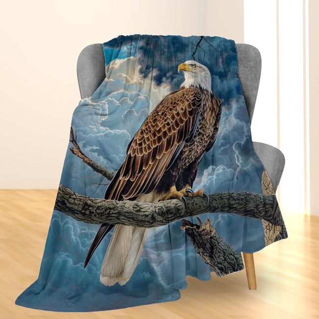 Wild Bald Eagle Print Blanket