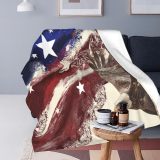 Bald Eagle Flag Printed Blanket
